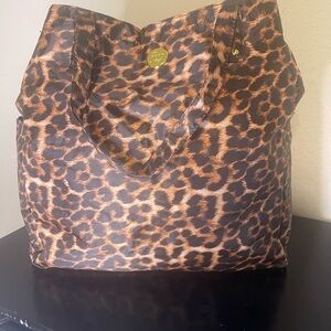 Joy Mangano Leopard Print Tote - Brown and Black